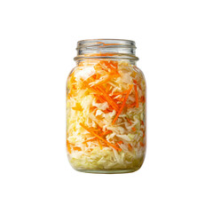 Mason Jar of Homemade Sauerkraut with Carrots