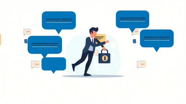 Flat Vector Illustration of Innovative Blockchain Security: Decentralized Ledger Protection, Cryptographic Integrity, Smart Contract Auditing, and Secure Node Networks