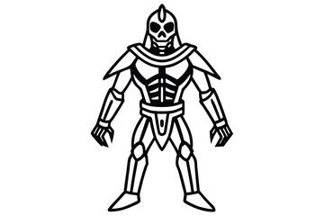 Fototapeta premium Isolated of a SkullHeaded Robot with White Background Design
