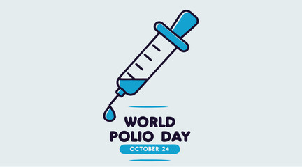 World Polio Day Awareness Illustration with Vaccine Dropper