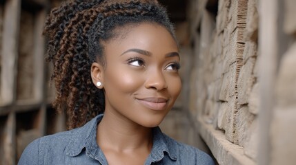 Professional woman carpenter assembling wood bookshelf in workshop showcasing skill and craftsmanship