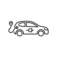 Fototapeta premium Electric vehicle charging vector icon, clean outline, isolated.