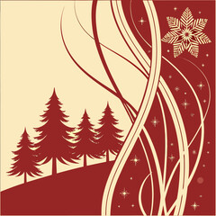 Elegant Christmas tree and snowflake design for holiday greetings and festive backgrounds
