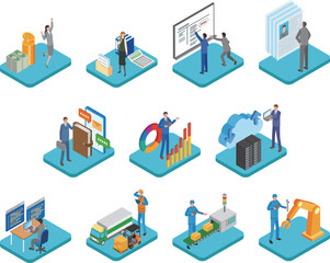 企業内各部署のイメージイラスト