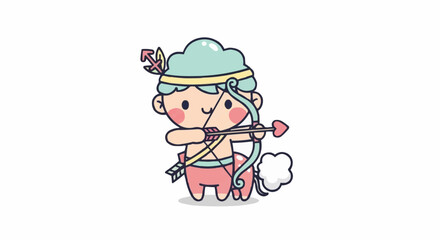 Cute Cartoon Sagittarius Centaur with Bow and Arrow for Astrology Concept