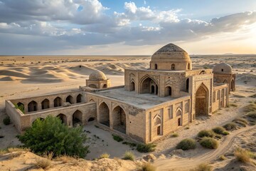 Fototapeta premium Ancient Ruins in a Desert Landscape
