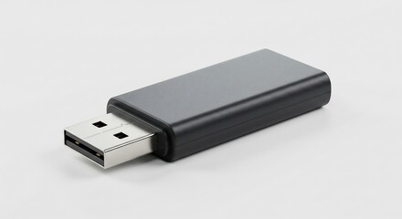 シンプルデザイン黒USBメモリ 高画質撮影 光沢感際立つ. AI Generated