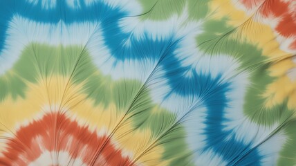 Vibrant abstract tie dye fabric with jagged lines and radial patterns