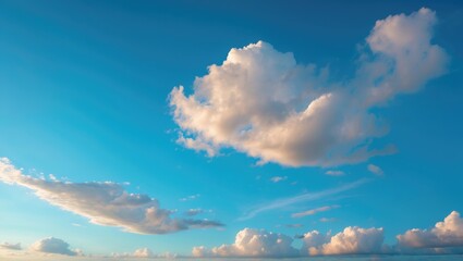 Obraz premium Clear sky with clouds and blue weather.