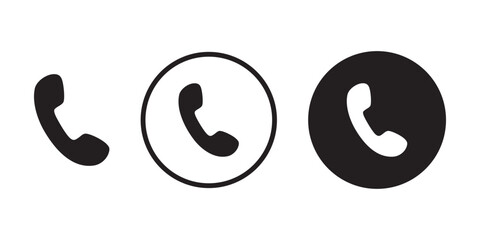 Phone icon with call, accept/reject, and ringing vector symbols