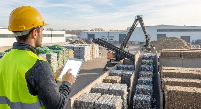 Overseeing Sustainable Waste Management with Digital Technology for Efficient Recycling - Powered by Adobe