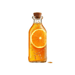Refreshing Orange Juice in Glass Bottle with Cork