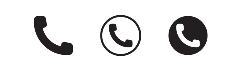Phone icon with telephone, contact, and communication symbols