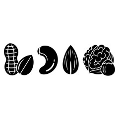 Assortment of Nuts Peanut, Cashew, Almond, Walnut and Hazelnut Illustration for Healthy Lifestyle Choices