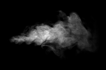 Realistic smoke cloud isolated on black background, ideal for photo editing, video effects, motion graphics, and creative design projects requiring fog, vapor, or atmospheric texture.