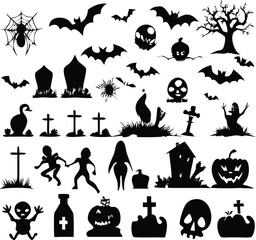 Halloween Icon Set, Halloween File, Bottle, Skull Icon