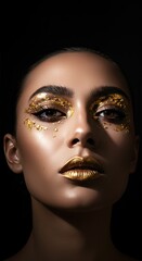 Golden artistry on a face