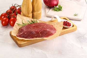 Raw beef meat uncocked steak
