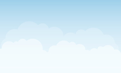 Cartoon style calming background with soft blue cloud shapes. Vector illustration for children's media, educational content, mobile games, or playful digital designs