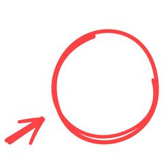Red Arrow Pointing to Circle