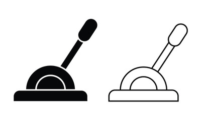 Lever icon vector set. Silhouette of lever symbol and sign with outline. Lever Vector illustration.