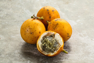 Yellow tropical sweet maracuya fruit