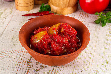 Hungarian Lecho with bell pepper and tomato