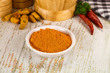 Tumeric curcuma powder for culinary