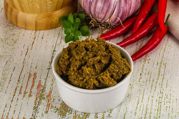 Yellow Thai spicy curry paste