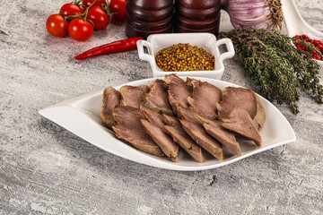 Sliced boiled pork tongue snack