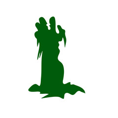Obraz premium Zombie hand green silhouette 