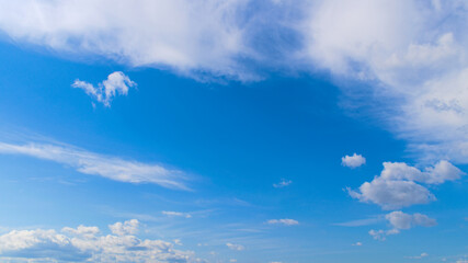 Summer blue sky with white clouds