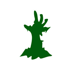 Obraz premium Zombie hand green silhouette 