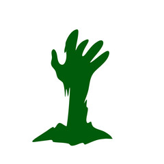 Zombie hand green silhouette 