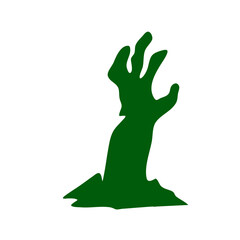 Zombie hand green silhouette 