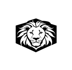 Vector illustration of a minimalist black lion head logo. Elegant, bold, and modern design perfect for branding, sports team emblems, tattoo design, or company identity.
