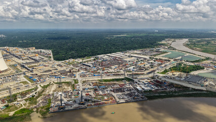 nuclear power plant, industrial area, power station