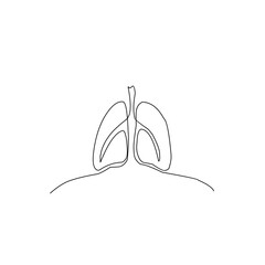 Continuous line drawing of lung