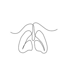 Continuous line drawing of lung