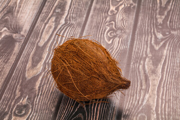 Tropical exotic brown haired coconut