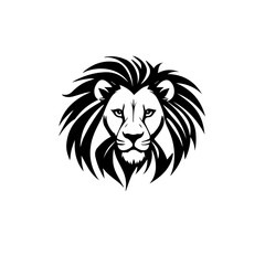 Vector illustration of a minimalist black lion head logo. Elegant, bold, and modern design perfect for branding, sports team emblems, tattoo design, or company identity.