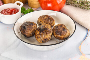 Baked potato barbecue with skin