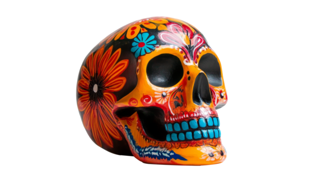 Colorful Mexican sugar skull for Day of the Dead
