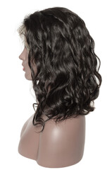 Fototapeta premium wavy black human hair weaves extensions lace wigs on fake models