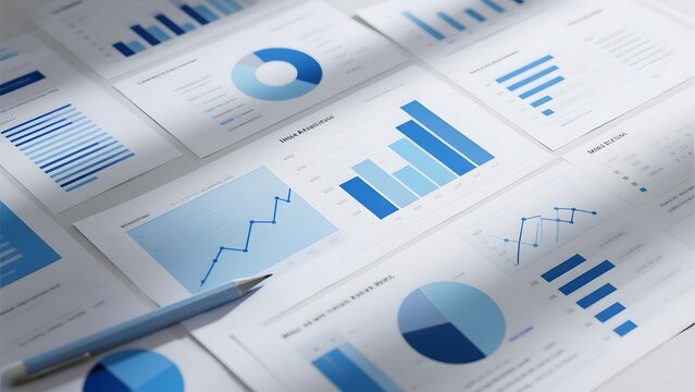 Spreadsheet with Various Statistical Charts and Graphs
