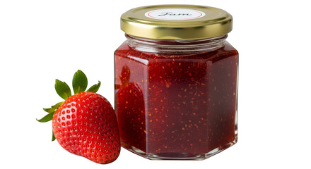 Strawberry jam and a fresh fruit