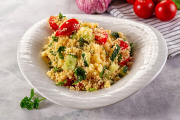 Cous cous with vegetables tabulle