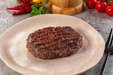 Hot Grilled beef burger cutlet