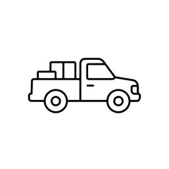 Obraz premium Truck with Boxes Modern Icon Design for Logistics and Transportation