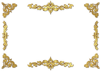 Classy vintage border for invitation and certificate in gold color